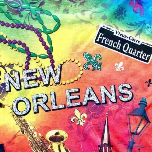 Maxi & Co New Orleans Bourbon St Colorful Top L - Picture 10 of 10